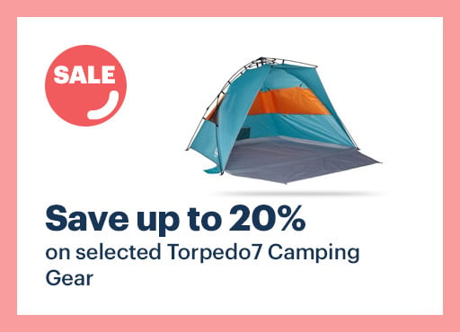 Save up to 20% on selected Torpedo7 Camping Gear