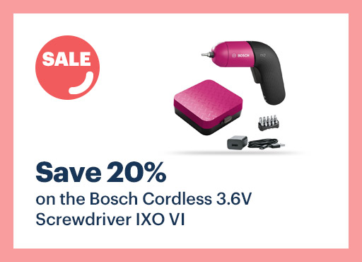 Save 20% on the Bosch cordless 3.6V Screwdriver