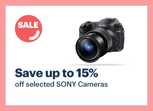 Save up to 15% off selected SONY Cameras